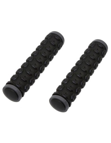 M.T.B Grips 7/8 long 130mm Octagon W/Plug Black.